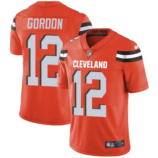 Men's Nike Cleveland Browns #12 Josh Gordon Orange Alternate Vapor Untouchable Limited Player NFL Jersey - Ujersey