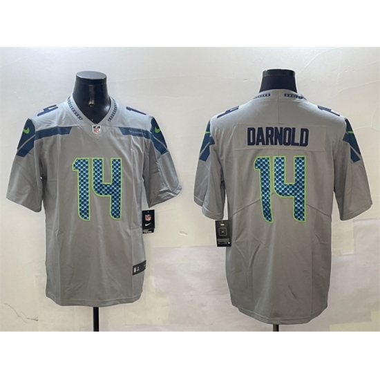 Men's Seattle Seahawks #14 Sam Darnold Gray 2025 Vapor Limited Football Stitched Jersey - Ujersey