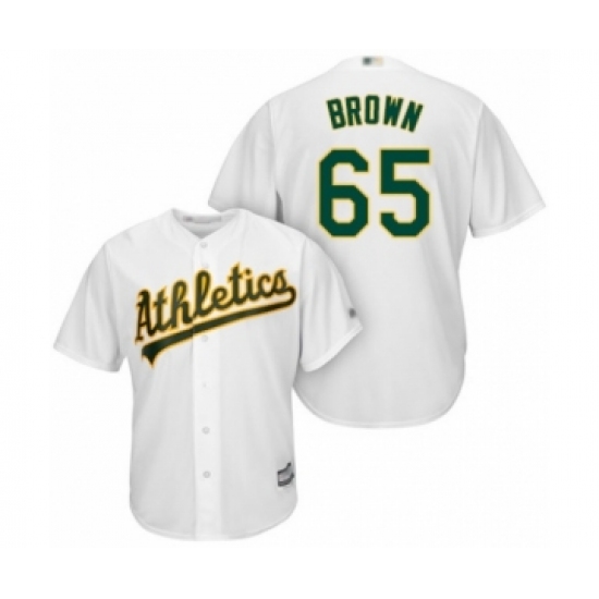 Youth Oakland Athletics #65 Seth Brown Authentic White Home Cool Base Baseball Player Jersey - Ujersey