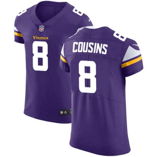 Men's Nike Minnesota Vikings #8 Kirk Cousins Purple Team Color Vapor Untouchable Elite Player NFL Jersey - Ujersey