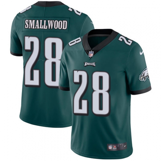 Youth Nike Philadelphia Eagles #28 Wendell Smallwood Midnight Green Team Color Vapor Untouchable Limited Player NFL Jersey - Ujersey