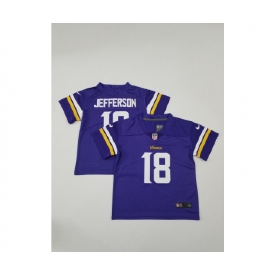 Toddlers Minnesota Vikings #18 Justin Jefferson Purple 2020 Color Rush Stitched NFL Nike Limited Jersey - Ujersey