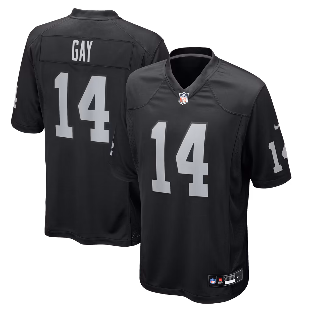 Men's Las Vegas Raiders Matt Gay Nike Black Team Game Jersey - Ujersey