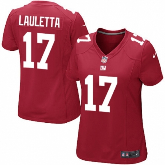 Women's Nike New York Giants #17 Kyle Lauletta Game Red Alternate NFL Jersey - Ujersey