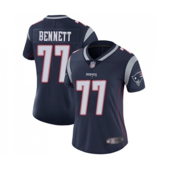 Women's New England Patriots #77 Michael Bennett Navy Blue Team Color Vapor Untouchable Limited Player Football Jersey - Ujersey