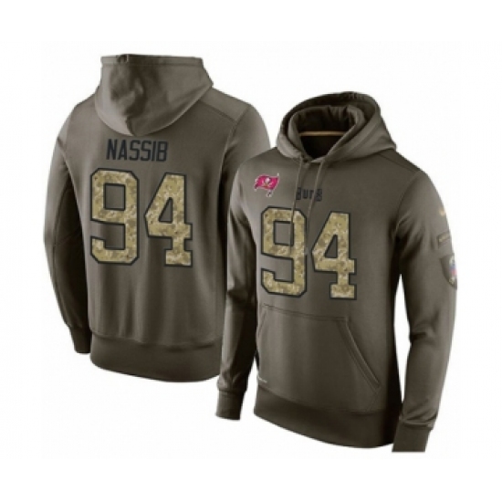 Football Men's Tampa Bay Buccaneers #94 Carl Nassib Green Salute To Service Pullover Hoodie - Ujersey