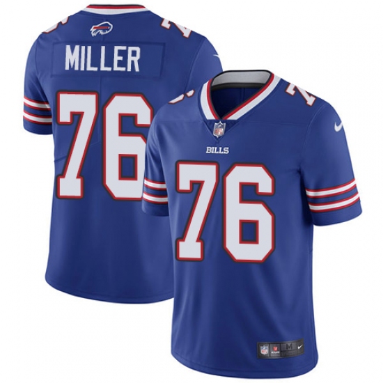 Men's Nike Buffalo Bills #76 John Miller Royal Blue Team Color Vapor Untouchable Limited Player NFL Jersey - Ujersey