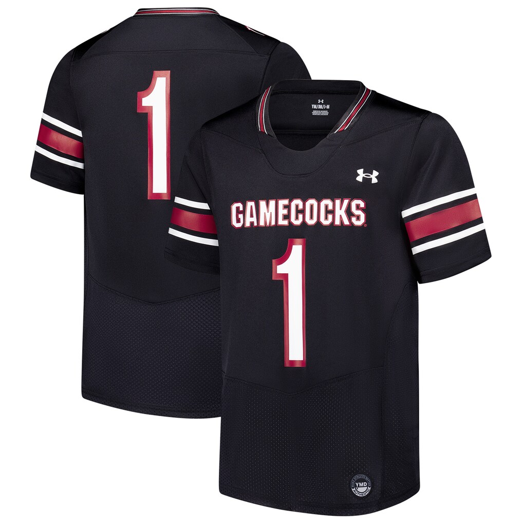 Youth Under Armour #1 Black South Carolina Gamecocks Replica Football Jersey - ujerseystore