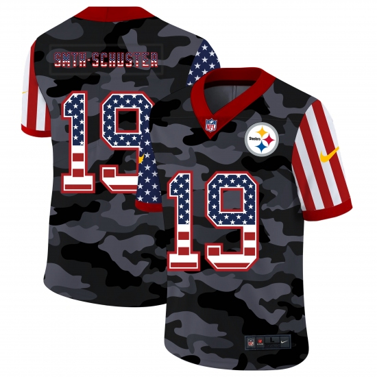 Men's Pittsburgh Steelers #19 JuJu Smith-Schuster Camo Flag Nike Limited Jersey