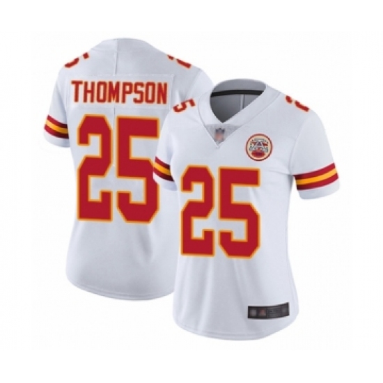 Women's Kansas City Chiefs #25 Darwin Thompson White Vapor Untouchable Elite Player Football Jersey - Ujersey
