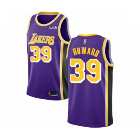 Men's Los Angeles Lakers #39 Dwight Howard Authentic Purple Basketball Jersey - Statement Edition - Ujersey