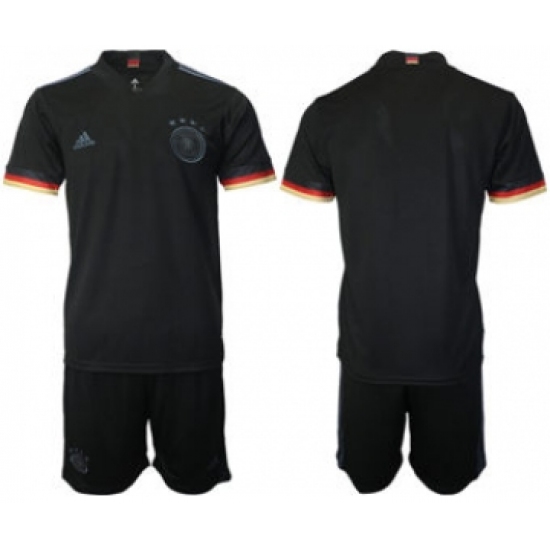Men's Germany Custom Euro 2021 Black Soccer Jersey and Shorts - Ujersey