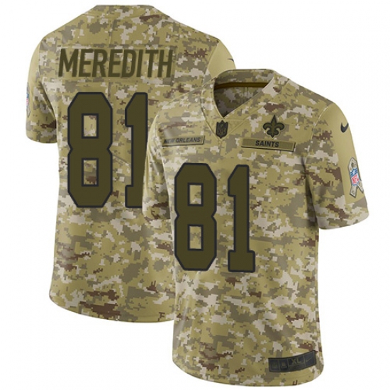 Men's Nike New Orleans Saints #81 Cameron Meredith Limited Camo 2018 Salute to Service NFL Jersey - Ujersey