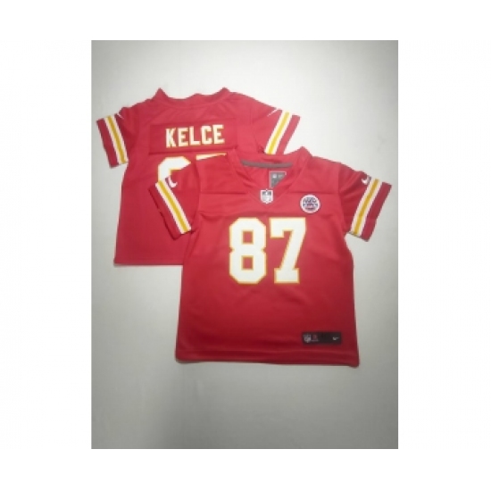 Toddlers Kansas City Chiefs #87 Travis Kelce Red Vapor Untouchable Stitched Nike Limited Jersey - Ujersey