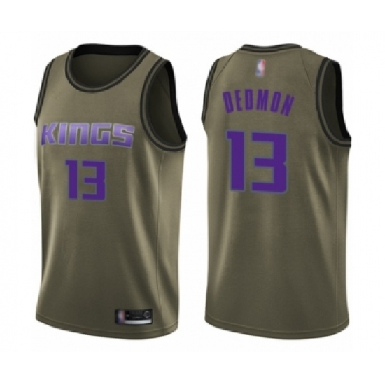 Men's Sacramento Kings #13 Dewayne Dedmon Swingman Green Salute to Service Basketball Jersey - Ujersey