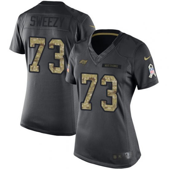 Women's Nike Tampa Bay Buccaneers #73 J. R. Sweezy Limited Black 2016 Salute to Service NFL Jersey - Ujersey