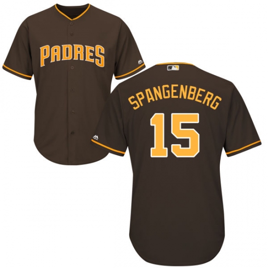 Men's Majestic San Diego Padres #15 Cory Spangenberg Replica Brown Alternate Cool Base MLB Jersey - Ujersey