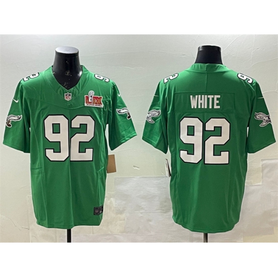 Men's Philadelphia Eagles #92 Reggie White Green 2025 Super Bowl LIX F.U.S.E. Throwback Vapor Untouchable Limited Stitched Football Jersey - Ujersey