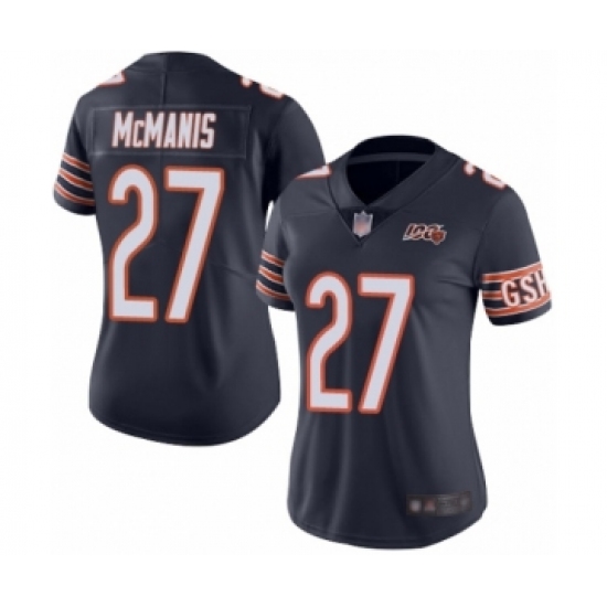 Women's Chicago Bears #27 Sherrick McManis Navy Blue Team Color 100th Season Limited Football Jersey - Ujersey