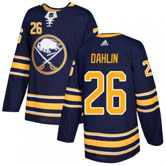 Men's Adidas Buffalo Sabres #26 Rasmus Dahlin Authentic Navy Blue Home NHL Jersey