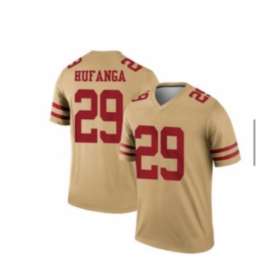Men's San Francisco 49ers #29 Talanoa Hufanga Gold Inverted Legend Jersey - Ujersey