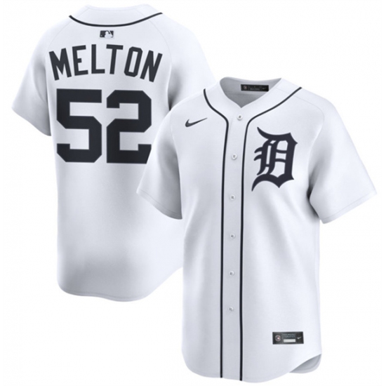 Men's Detroit Tigers #52 Troy Melton White 2024 Home Limited Stitched Baseball Jersey - Ujersey