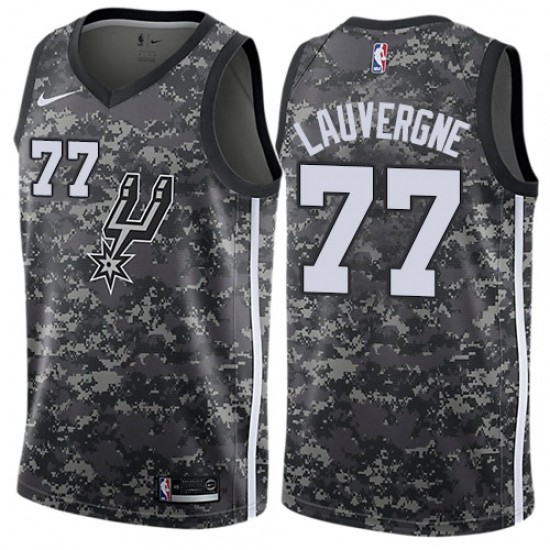 Women's Nike San Antonio Spurs #77 Joffrey Lauvergne Swingman Camo NBA Jersey - City Edition - Ujersey
