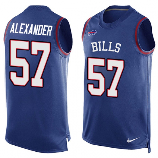 Men's Nike Buffalo Bills #57 Lorenzo Alexander Limited Royal Blue Player Name & Number Tank Top NFL Jersey - Ujersey