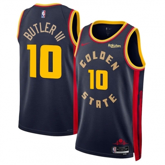 Men's Golden State Warriors #10 Jimmy Bulter III Navy 2025 City Edition Stitched Basketball Jersey - Ujersey