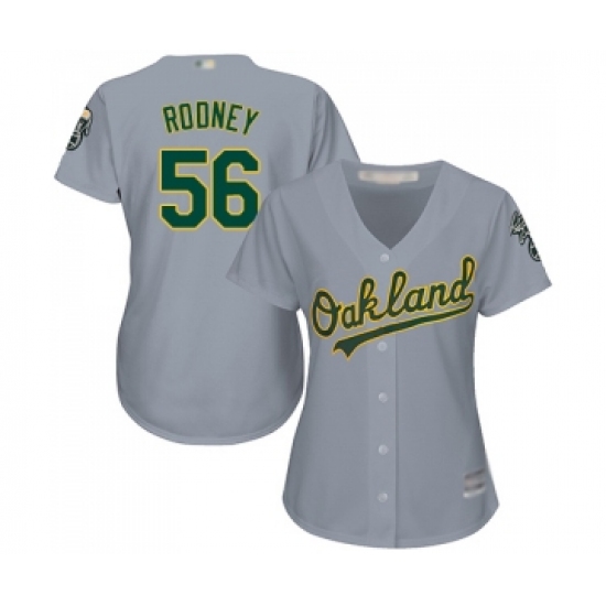 Women's Oakland Athletics #56 Fernando Rodney Replica White Home Cool Base Baseball Jersey - Ujersey