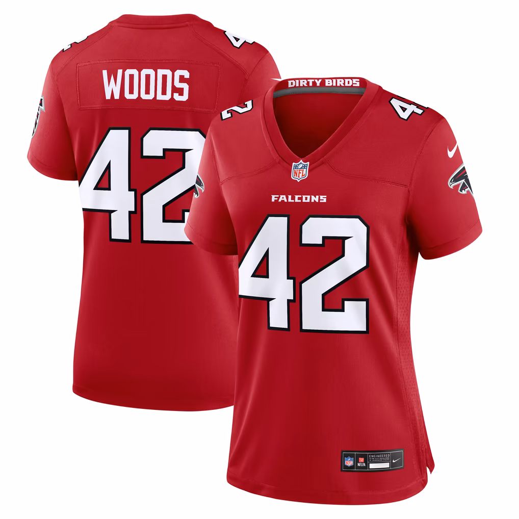 Women's Atlanta Falcons Josh Woods Nike Red Team Game Jersey