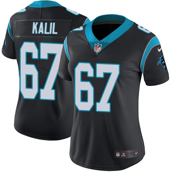 Women's Nike Carolina Panthers #67 Ryan Kalil Black Team Color Vapor Untouchable Limited Player NFL Jersey - Ujersey