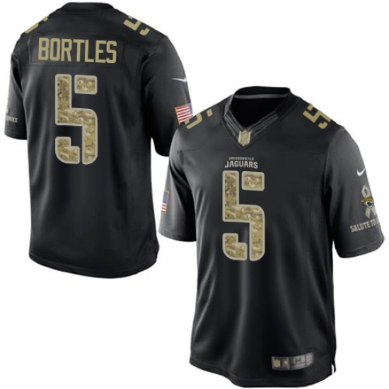 Men's Nike Jacksonville Jaguars #5 Blake Bortles Elite Black Salute to Service NFL Jersey - Ujersey