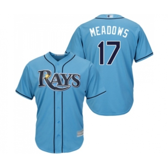 Men's Tampa Bay Rays #17 Austin Meadows Replica Light Blue Alternate 2 Cool Base Baseball Jersey - Ujersey