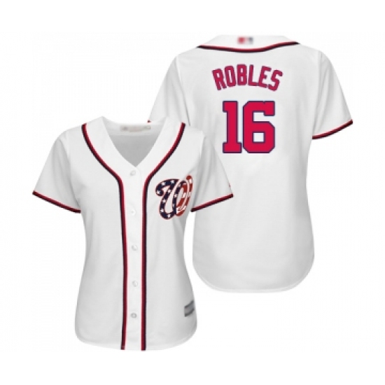 Women's Washington Nationals #16 Victor Robles Replica White Home Cool Base Baseball Jersey