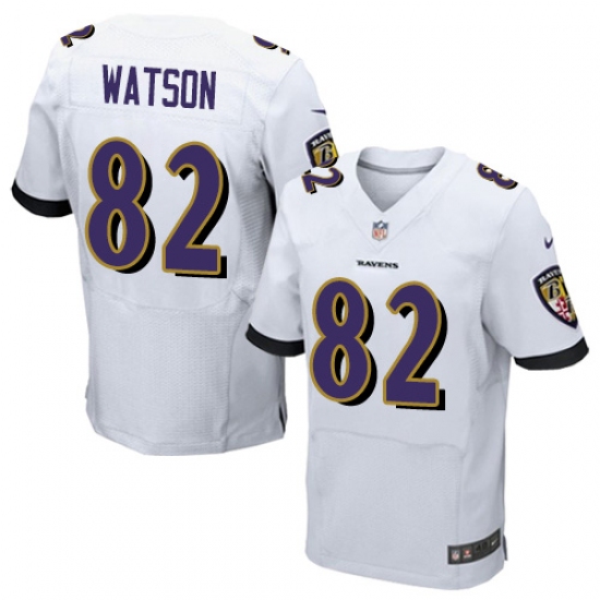 Men's Nike Baltimore Ravens #82 Benjamin Watson Elite White NFL Jersey - Ujersey