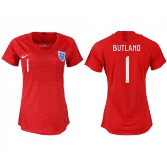 Women's England #1 Butland Away Soccer Country Jersey