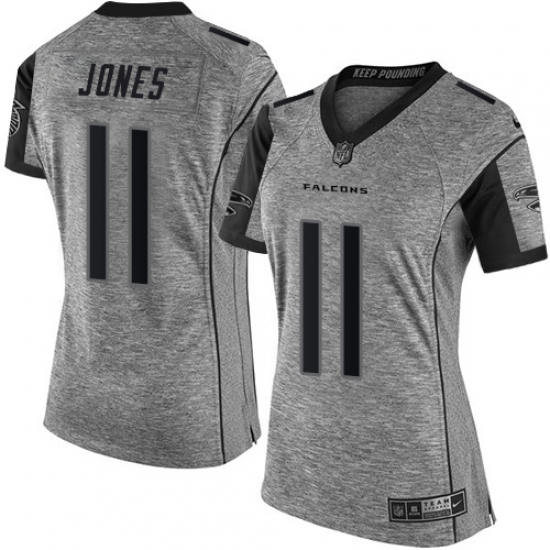 Women's Nike Atlanta Falcons #11 Julio Jones Limited Gray Gridiron NFL Jersey - Ujersey