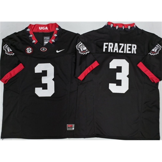 Men's Georgia Bulldogs #3 Nate Frazier Black 2025 F.U.S.E. Stitched Jersey - Ujersey