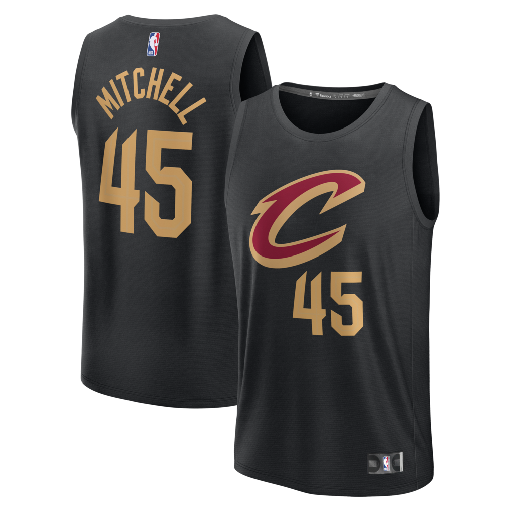 Youth Cleveland Cavaliers Donovan Mitchell Fanatics Black Fast Break Replica Jersey - Statement Edition - Ujersey NHL