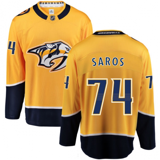 Youth Nashville Predators #74 Juuse Saros Fanatics Branded Gold Home Breakaway NHL Jersey - Ujersey