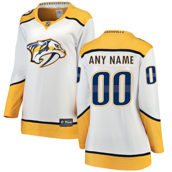 Women's Nashville Predators Fanatics Branded White Away Breakaway Custom Jersey - Ujersey