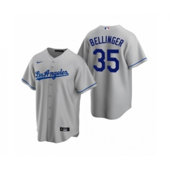 Men's Los Angeles Dodgers #35 Cody Bellinger Nike Gray Replica Road Jersey - Ujersey
