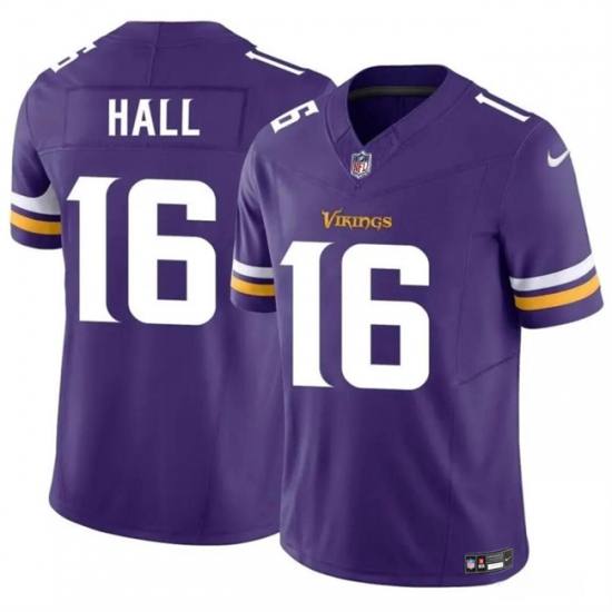 Men's Minnesota Vikings #16 Jaren Hall Purple 2023 F.U.S.E. Vapor Untouchable Limited Football Stitched Jersey - Ujersey