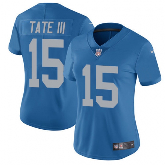 Women's Nike Detroit Lions #15 Golden Tate III Limited Blue Alternate Vapor Untouchable NFL Jersey - Ujersey
