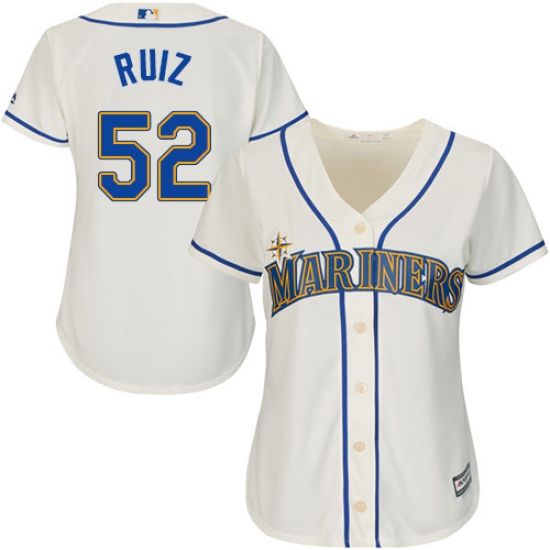 Women's Majestic Seattle Mariners #52 Carlos Ruiz Replica Cream Alternate Cool Base MLB Jersey - Ujersey