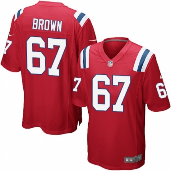 Men's Nike New England Patriots #67 Trent Brown Game Red Alternate NFL Jersey - Ujersey