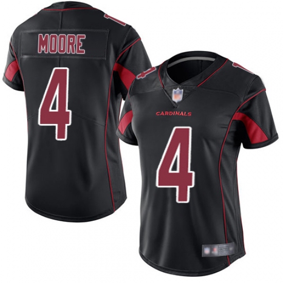 Women's Nike Arizona Cardinals #4 Rondale Moore Black Stitched NFL Limited Rush Jersey - Ujersey