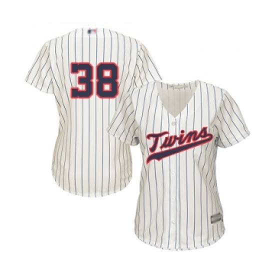 Women's Minnesota Twins #38 Blake Parker Replica Cream Alternate Cool Base Baseball Jersey - Ujersey