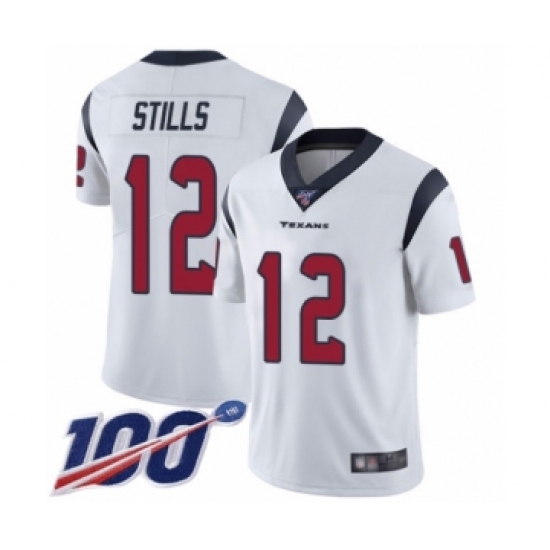 Men's Houston Texans #12 Kenny Stills White Vapor Untouchable Limited Player 100th Season Football Jersey - Ujersey